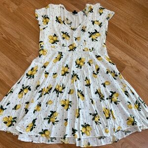 Lemon Print Sleeveless Dress